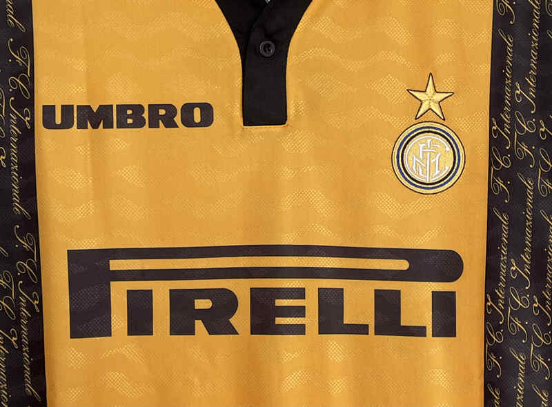 Retro Version 96-97 Inter Milan 2nd Away Yellow Thailand Soccer Jersey AAA-811