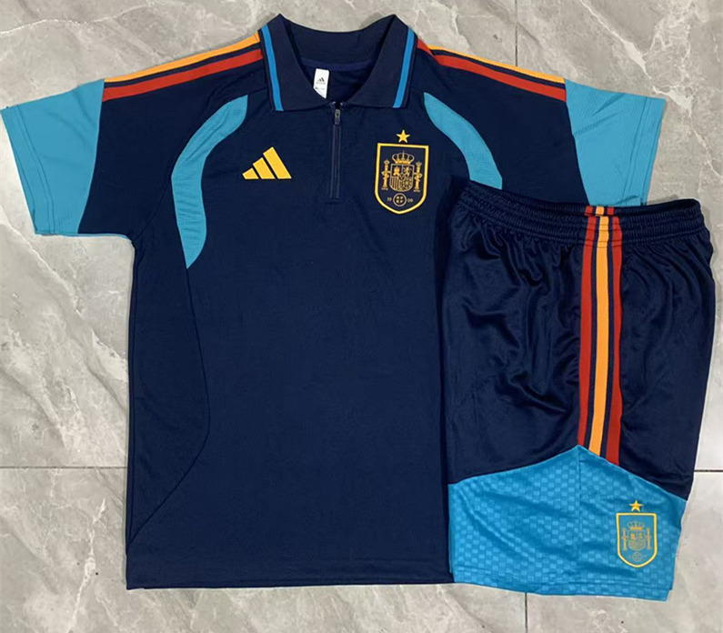 26-27 Spain Royal Blue (Mid-thigh Shorts) Thailand Polo Uniform-815