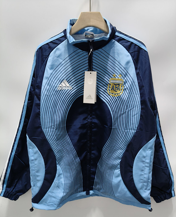 2006 Retro Version Argentina Royal Blue Single-Sided Thailand Soccer Trench Coat -0225