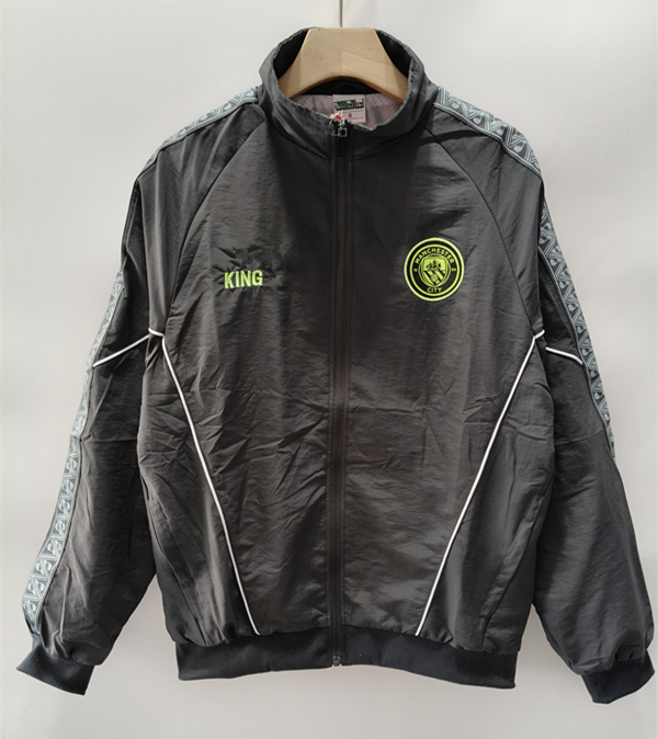 26-27 Manchester City Gray Embroidered Thailand Trench Coats-0255