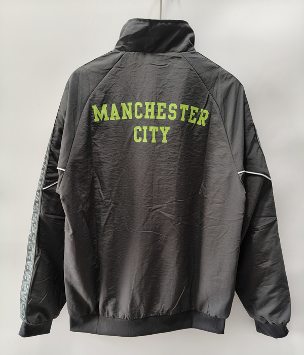 26-27 Manchester City Gray Embroidered Thailand Trench Coats-0255