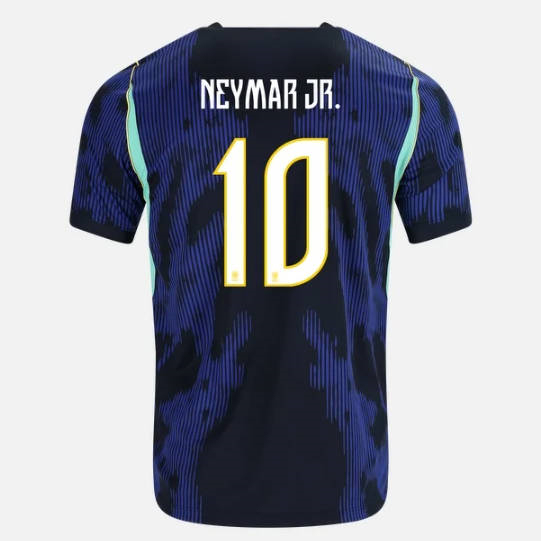 26-27 Brazil Away Blue (Neymar Jr #10) Thailand Soccer Soccer Jersey