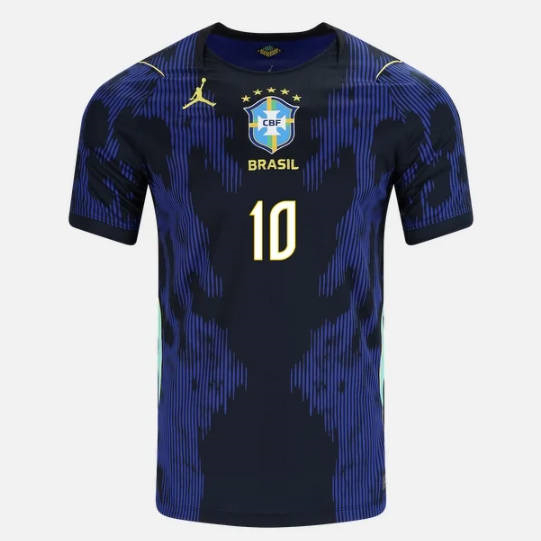 26-27 Brazil Away Blue (Neymar Jr #10) Thailand Soccer Soccer Jersey