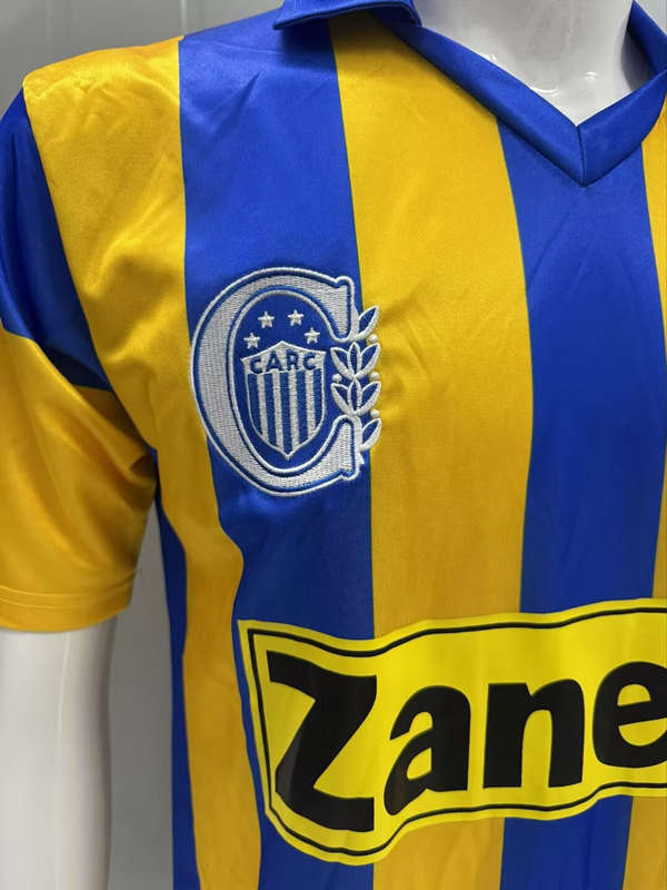 Retro Version 87-88 Club Atlético Rosario Central Home Yellow&Blue Thailand Soccer Jersey AAA-3932