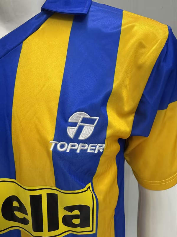 Retro Version 87-88 Club Atlético Rosario Central Home Yellow&Blue Thailand Soccer Jersey AAA-3932