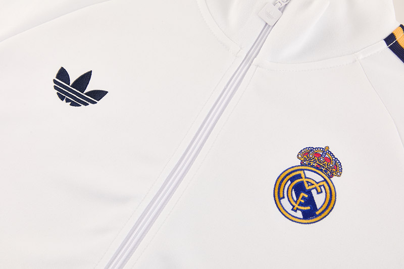 26-27 Real Madrid White Thailand Soccer Jacket Uniform-LH