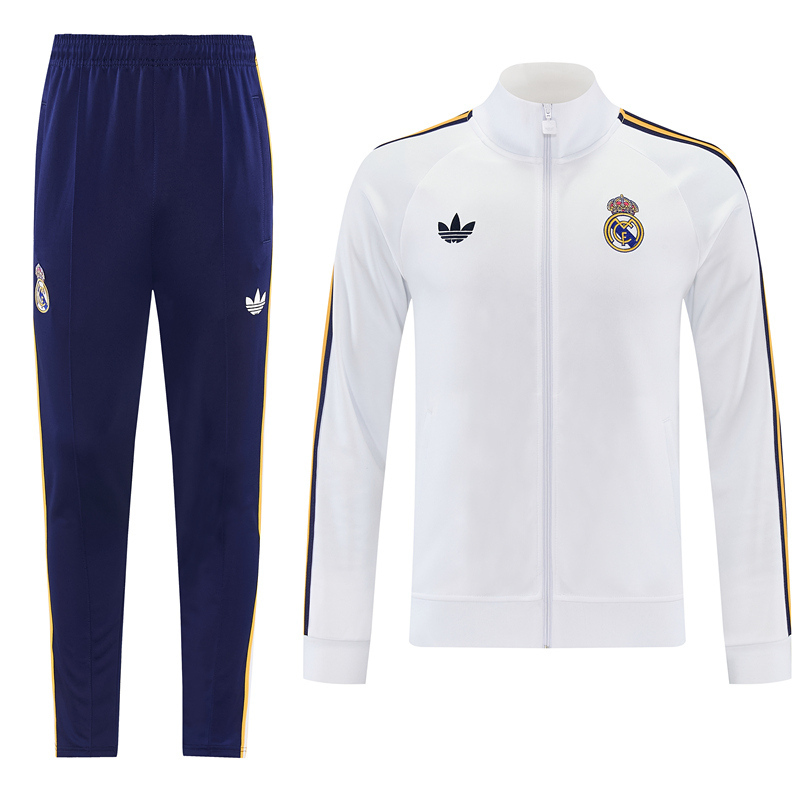 26-27 Real Madrid White Thailand Soccer Jacket Uniform-LH