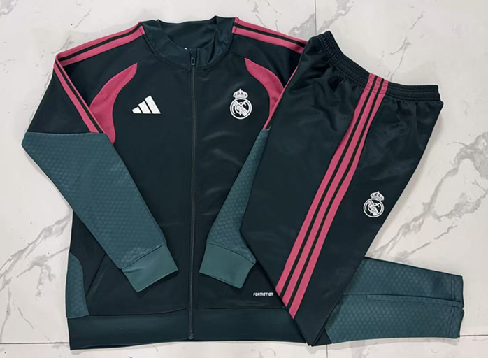 26-27 Real Madrid Dark Green Thailand Soccer Jacket Uniform-LH