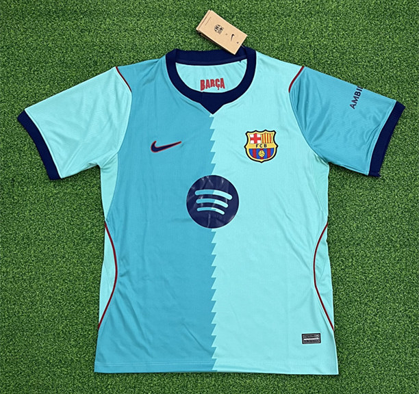 (S-4XL) 26-27 Barcelona 2nd Away Blue Thailand Soccer Jersey AAA-403