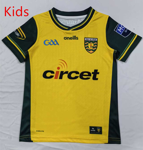 (16-26) 2026 GAA Donegal Yellow Kids Thailand Rugby Shirt