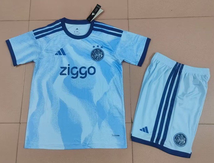 26-27 Ajax Second Away Light Blue Soccer Uniform-718
