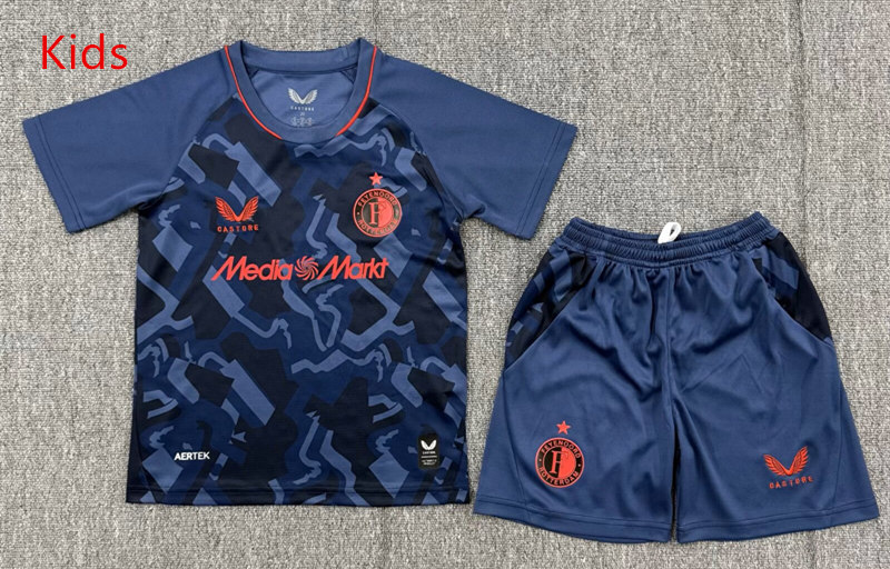 26-27 Feyenoord Rotterdam 2nd Away Gray Kids/Youth Soccer Uniform-3162