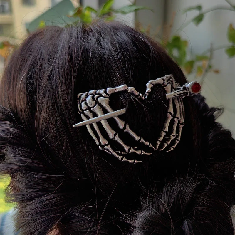 Halloween Party Zombie Skull Skeleton Love heart Hand Bone claw Hairpin Punk Hair Clip Hairpin fashion hair accessories