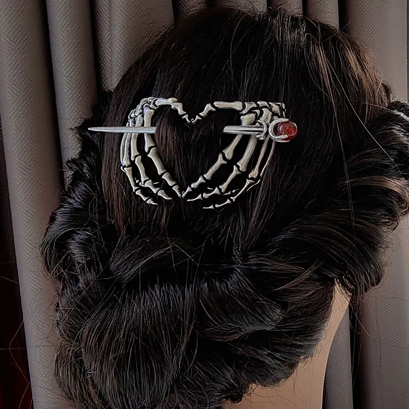 Halloween Party Zombie Skull Skeleton Love heart Hand Bone claw Hairpin Punk Hair Clip Hairpin fashion hair accessories