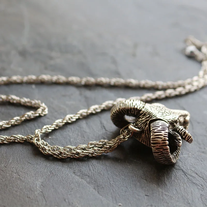 nordic viking amulet thor goat head pendant  necklace Gothic Ram Head Pendant Astrology, Horoscope, Him Goat Charm