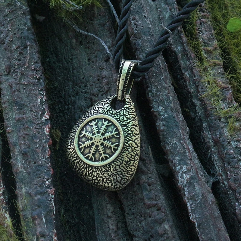 lanseis 1pcs viking odin's symbol of norse runic pendant men necklace Vegvisir Pendant