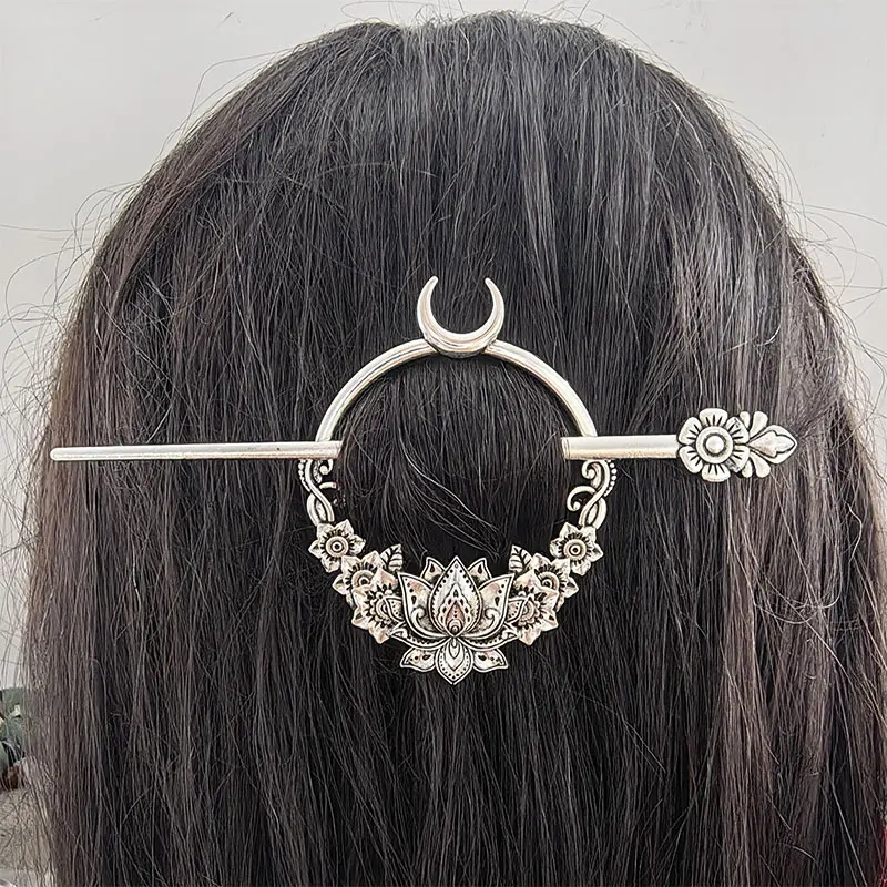 Mandala Flower Witchy Hair Clip – Mystical Boho HairPin for Women – Spiritual Mother's Day Gift