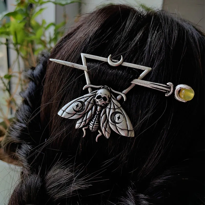 pennanular brooch replica  dead head skull moth  hair stick Hair accessories Vintage Hair pins Hair Barrette