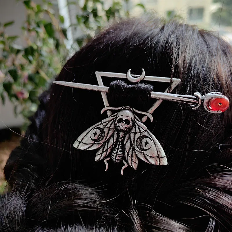 pennanular brooch replica  dead head skull moth  hair stick Hair accessories Vintage Hair pins Hair Barrette