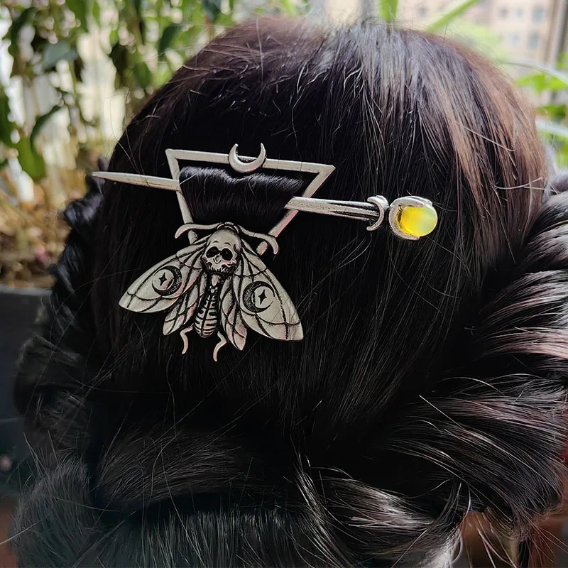 pennanular brooch replica  dead head skull moth  hair stick Hair accessories Vintage Hair pins Hair Barrette