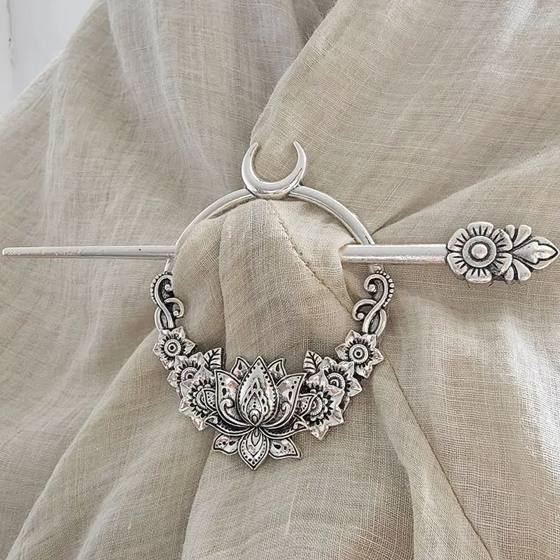Mandala Flower Witchy Hair Clip – Mystical Boho HairPin for Women – Spiritual Mother's Day Gift