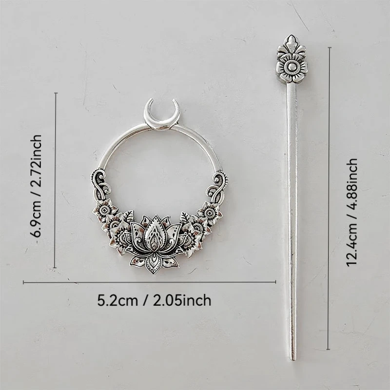 Mandala Flower Witchy Hair Clip – Mystical Boho HairPin for Women – Spiritual Mother's Day Gift