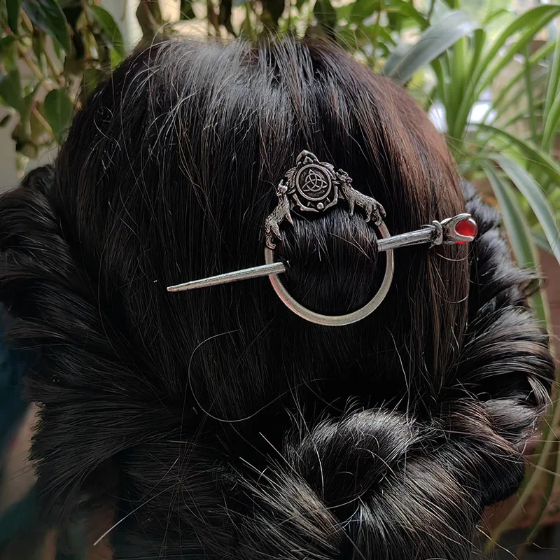 Viking pennanular brooch replica  dead head skull moth  hair stick Hair accessories Vintage Hair pins Hair Barrette