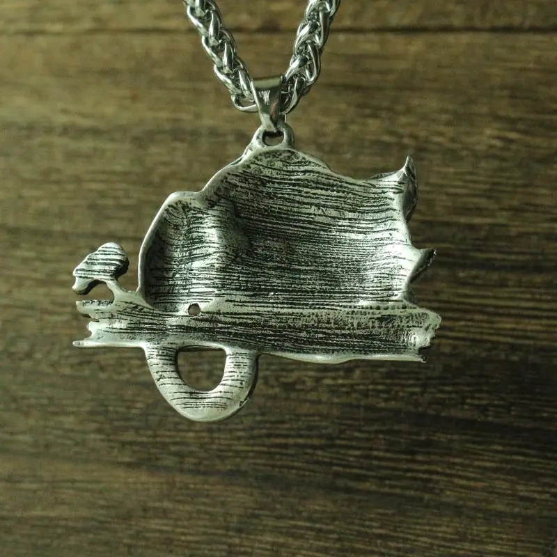 lanseis 1pcs viking cheshire cat women necklace pendant Sweater chain cute cat animal jewelry