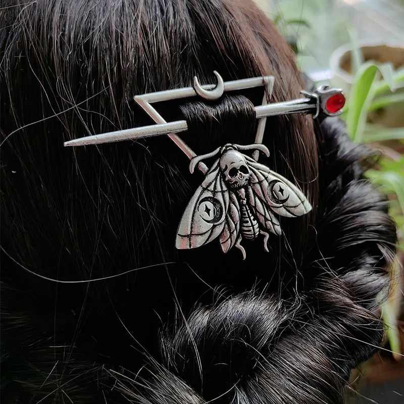 pennanular brooch replica  dead head skull moth  hair stick Hair accessories Vintage Hair pins Hair Barrette