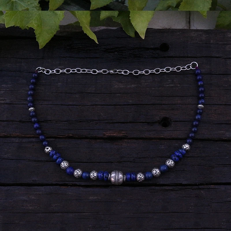 1pcs Viking Jewelry Clothes, Viking Kette, Lapis Jewelry, Tribal Jewelry, Ethnic Jewelry, Bohemian Moon, Unique Gift For You