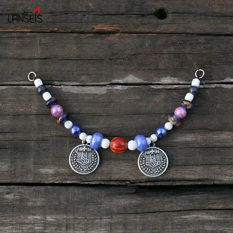 1pcs Dropshipping Slavic Jewelry Makeing For Women Pendant, Viking Style Tribal Brooch Middle Ages Lunula Jewelry For Cool Men