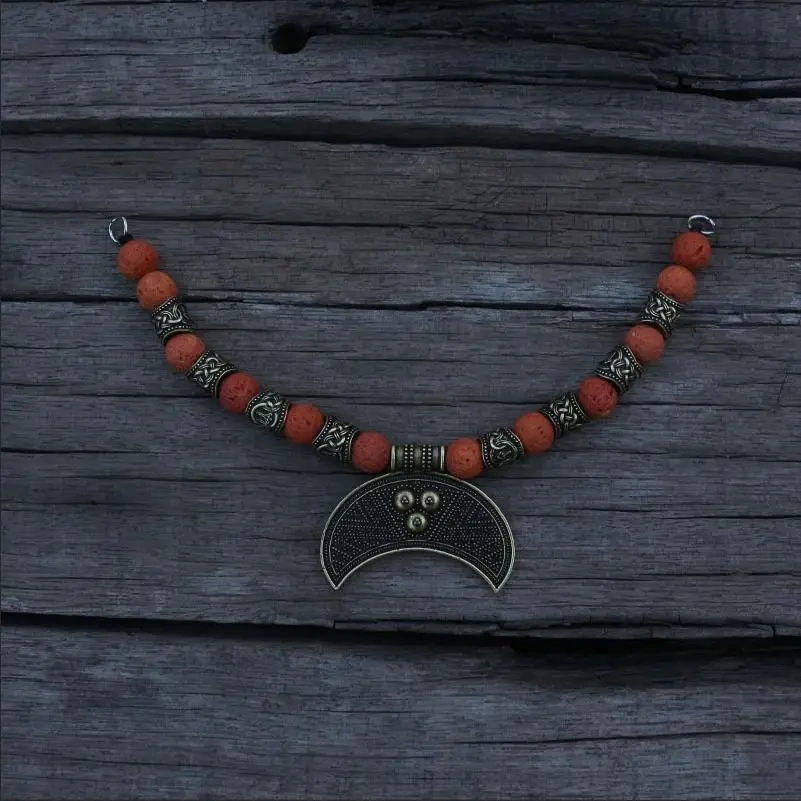 1pcs Dropshipping Viking Jewelry Makeing For Charms Women Pendant, Ethnic Style Slavic Brooch Lunula Jewelry For Viking Dress