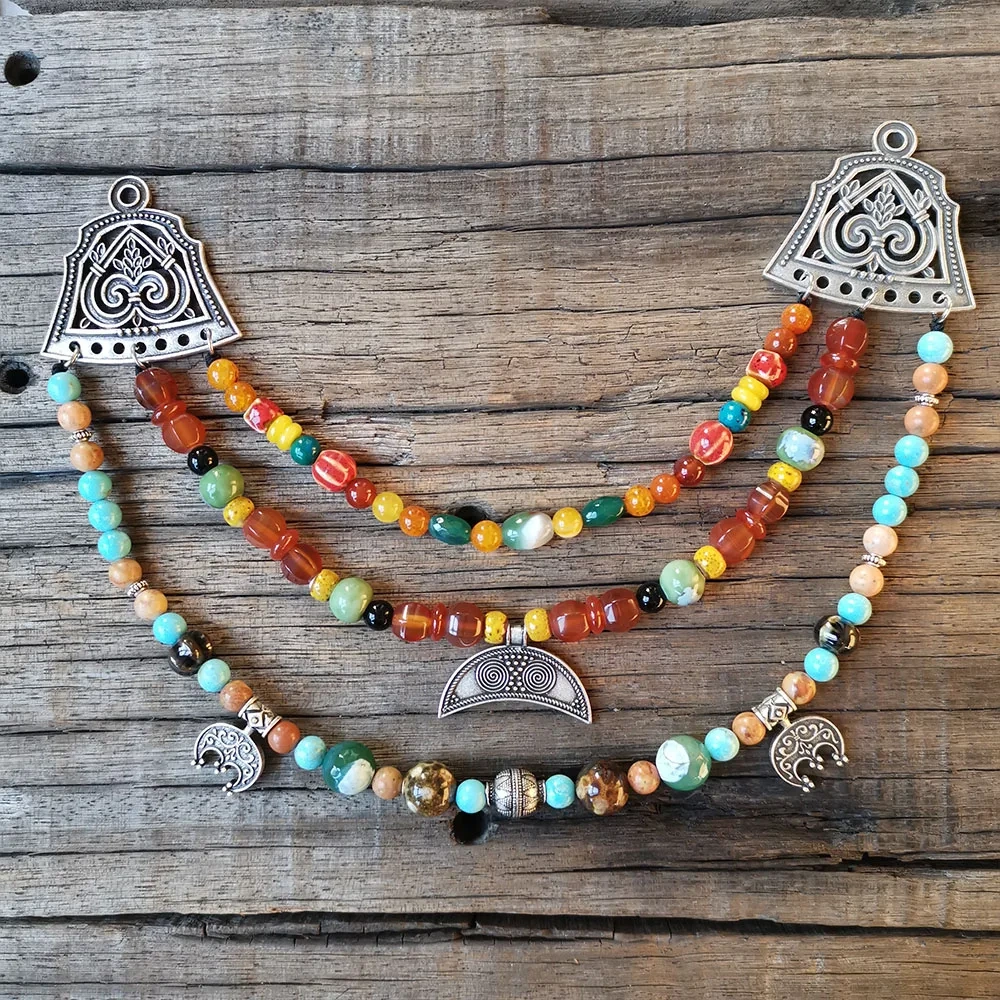 1pcs Dropshipping Slavic Jewelry Makeing For Charms Women Pendant, Ethnic Style Viking Brooch Buckle Lunula Jewelry For Cool Men