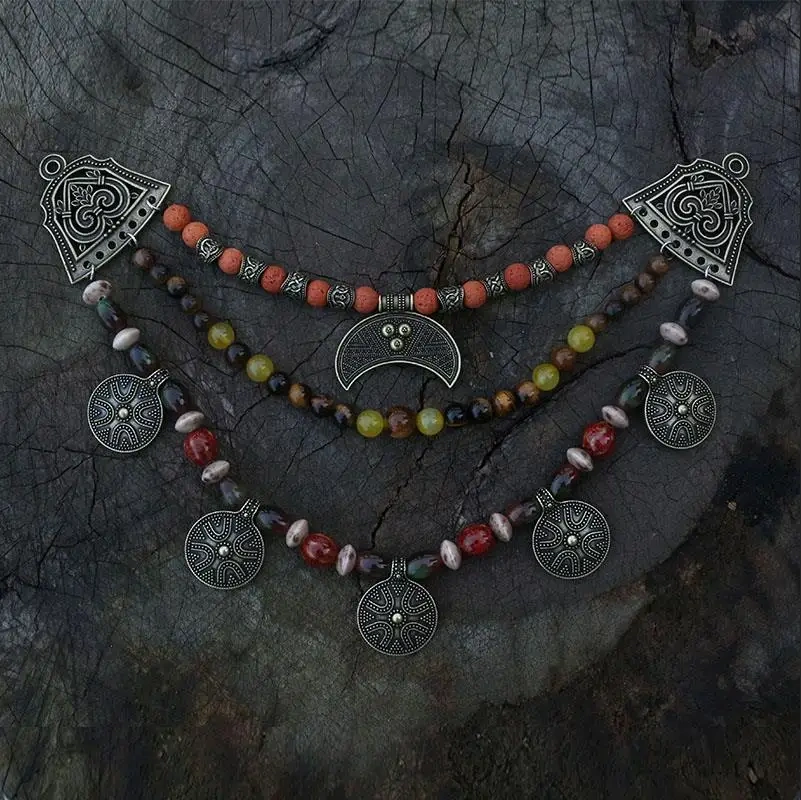 1pcs Dropshipping Viking Jewelry Makeing For Charms Women Pendant, Ethnic Style Slavic Brooch Lunula Jewelry For Viking Dress