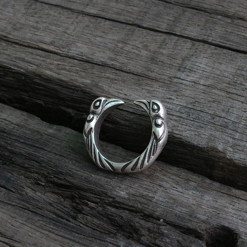 viking odin's raven ring cute bird rings men necklace Viking wedding ring. crow pendant  Pagan Jewellery