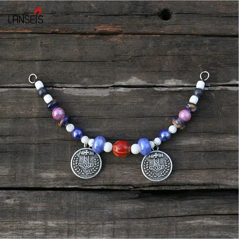 1pcs Dropshipping Slavic Jewelry Makeing For Women Pendant, Viking Style Tribal Brooch Middle Ages Lunula Jewelry For Cool Men