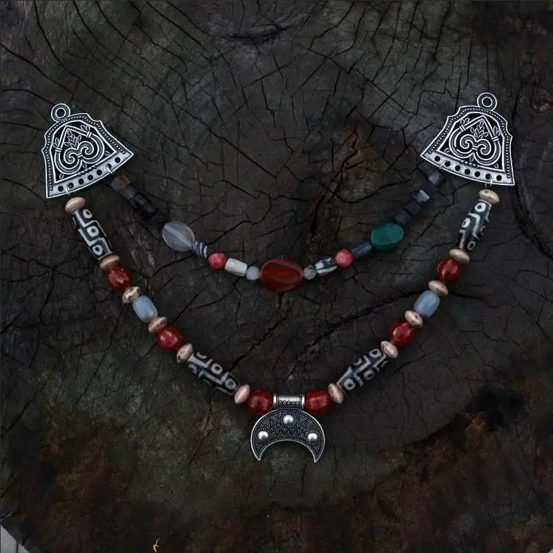 1pcs Dropshipping Slavic Jewelry Making For Women Pendant, Ethnic Tribal Viking Kette Brooch Buckle Lunula Jewelry For Cool Men