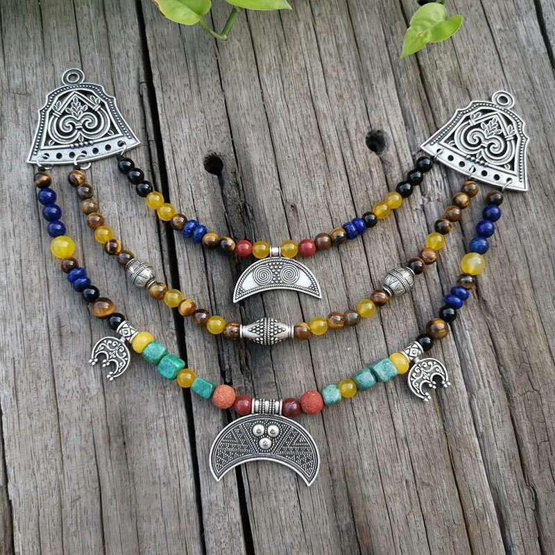 1pcs Dropshipping Slavic Jewelry Makeing For Charms Women Pendant, Ethnic Style Viking Brooch Buckle Lunula Jewelry For Cool Men