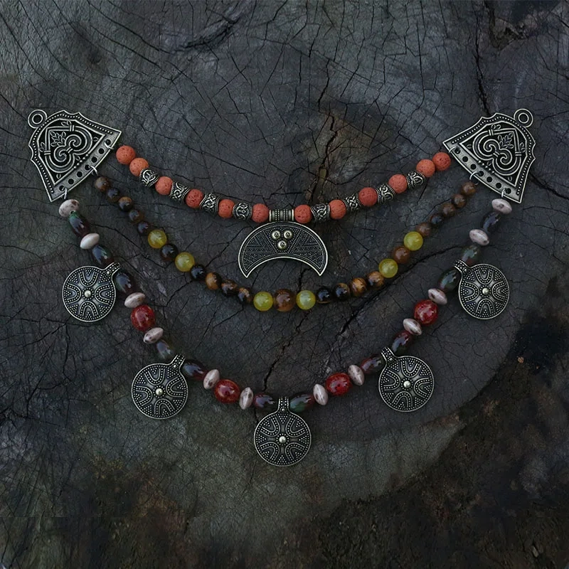 1pcs Dropshipping Slavic Jewelry Makeing For Charms Women Pendant, Ethnic Style Viking Brooch Buckle Lunula Jewelry For Cool Men