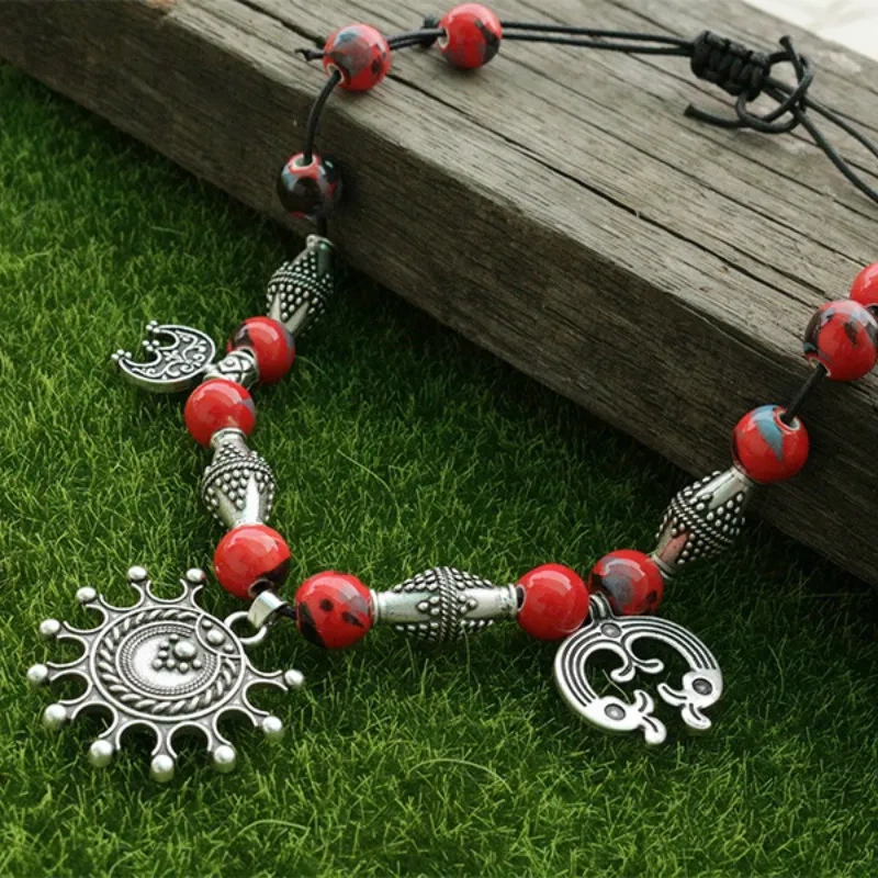 1pcs Viking Jewelry Clothes For Ladies Viking Boob Bling Pendant, Simple Ceramics Slavic Lunula Making For Women Jewelry
