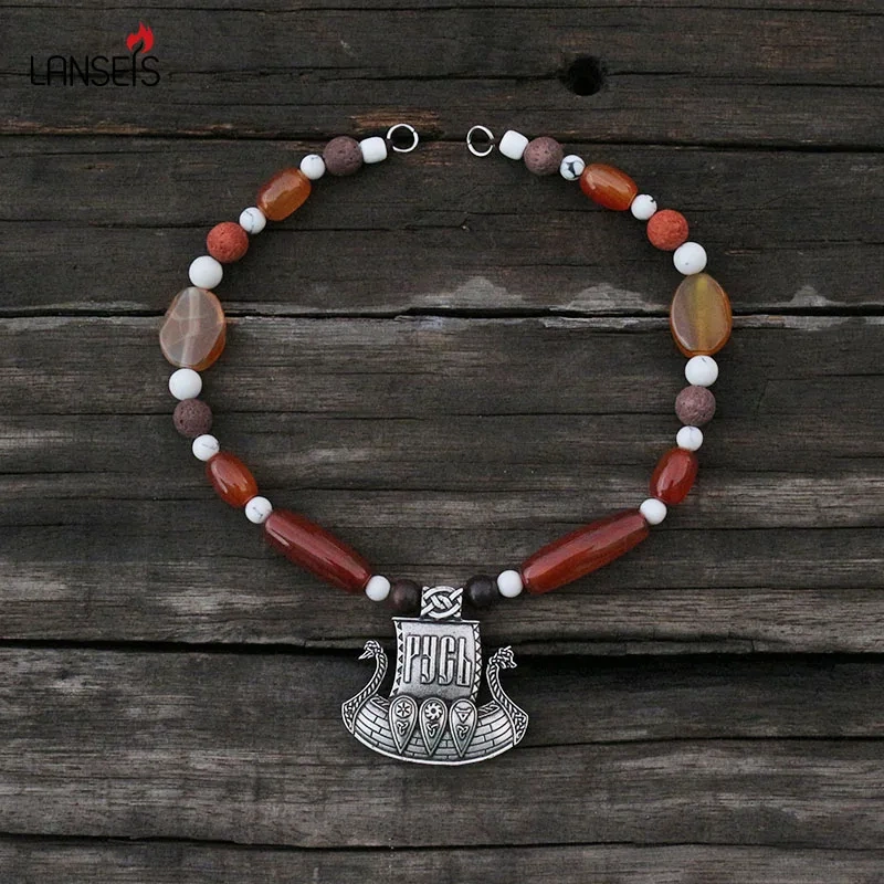 1pcs Dropshipping Slavic Jewelry Makeing For Women Pendant, Viking Style Tribal Brooch Middle Ages Lunula Jewelry For Cool Men