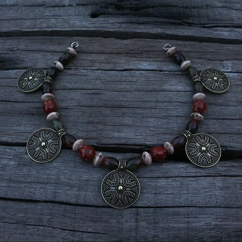 1pcs Dropshipping Viking Jewelry Makeing For Charms Women Pendant, Ethnic Style Slavic Brooch Lunula Jewelry For Viking Dress