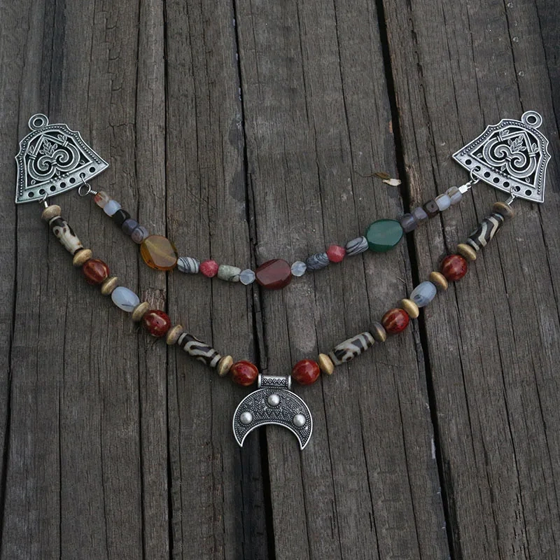 1pcs Dropshipping Slavic Jewelry Making For Women Pendant, Ethnic Tribal Viking Kette Brooch Buckle Lunula Jewelry For Cool Men