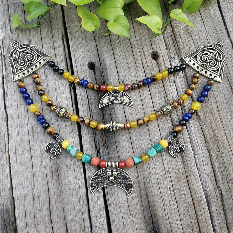 1pcs Dropshipping Slavic Jewelry Makeing For Charms Women Pendant, Ethnic Style Viking Brooch Buckle Lunula Jewelry For Cool Men