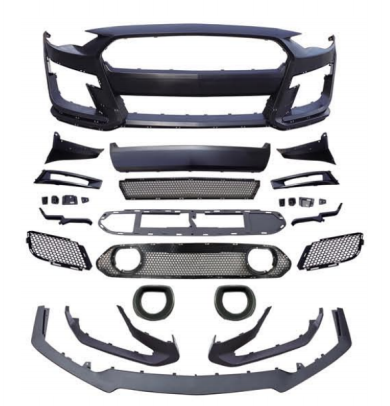 Anyu Auto Body Kits GT500 Style Front Bumper With Grille Light For Ford MUSTANG 2015-2022