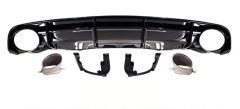 Anyu Auto Body Kits RS6 Rear Diffuser Tail Pipe For S-line Audi A6 2012-2019+