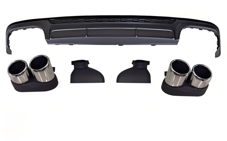 Anyu Auto Body Kits S6 Rear Diffuser Silver With Stainless Steel For S-line Audi A6 2012-2019+
