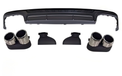 Anyu Auto Body Kits S6 Rear Diffuser Silver With Stainless Steel For S-line Audi A6 2012-2019+