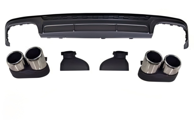 Anyu Auto Body Kits S6 Rear Diffuser Silver With Stainless Steel For S-line Audi A6 2012-2019+