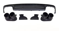 Anyu Auto Body Kits S6 Rear Diffuser Black With Stainless Steel For S-line Audi A6 2012-2019+